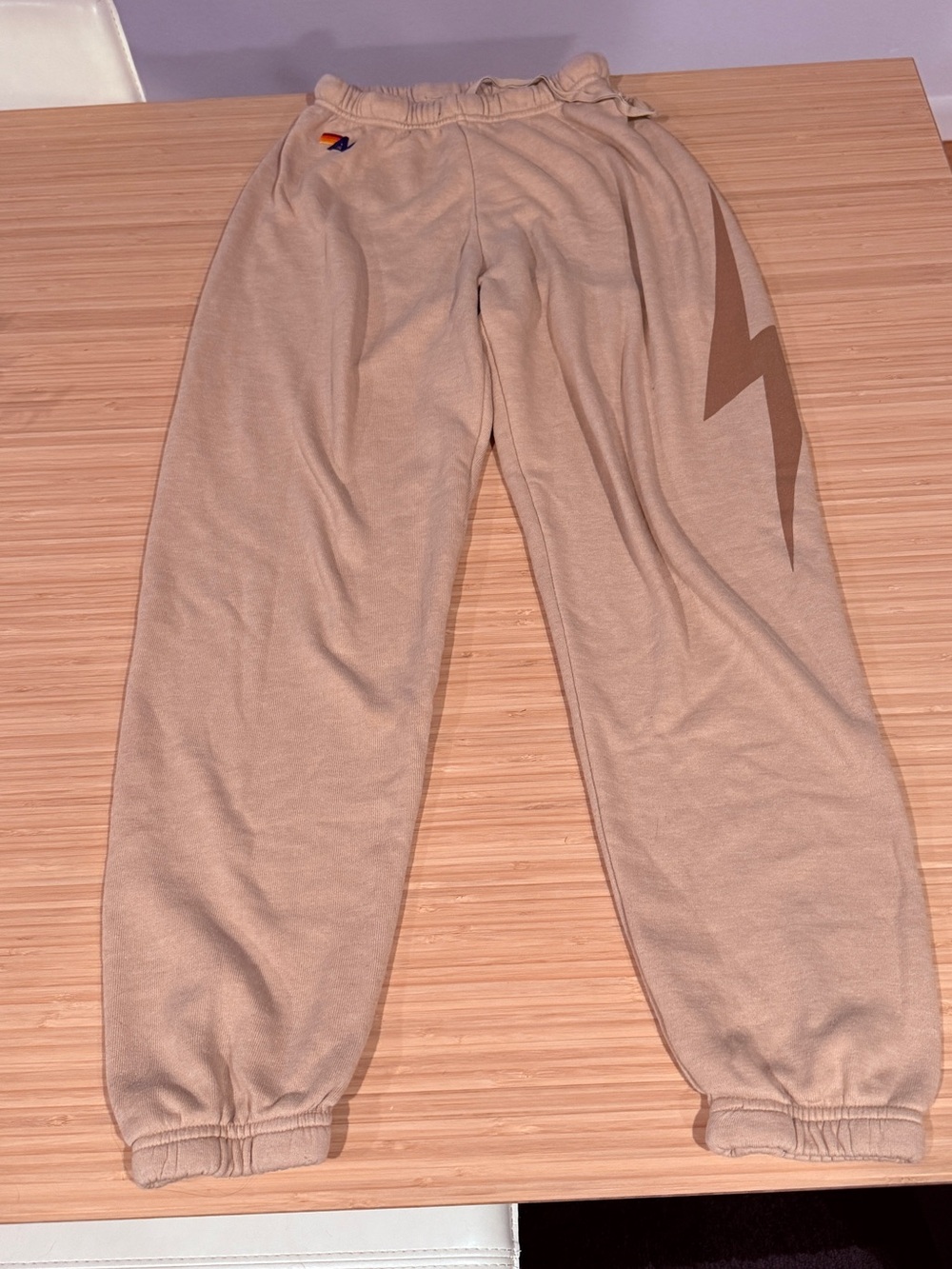 Aviator Nation Sand/Mocha Track Joggers with Side Bolt